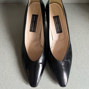Stewart Weitzman size 9.5 B vintage black leather heels vintage